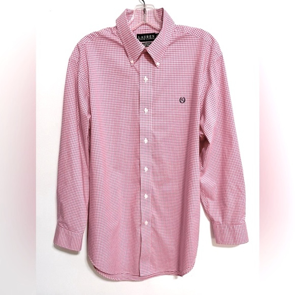 Lauren Ralph Lauren Men’s Classic Fit Gingham No Iron Shirt Size 16 1/2 Neck 32
